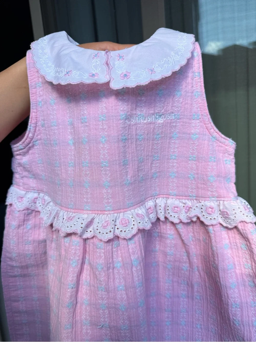 Vintage OshKosh B’gosh Pink Peter Pan Collar Dress Girls 4T Made In USA Rare
